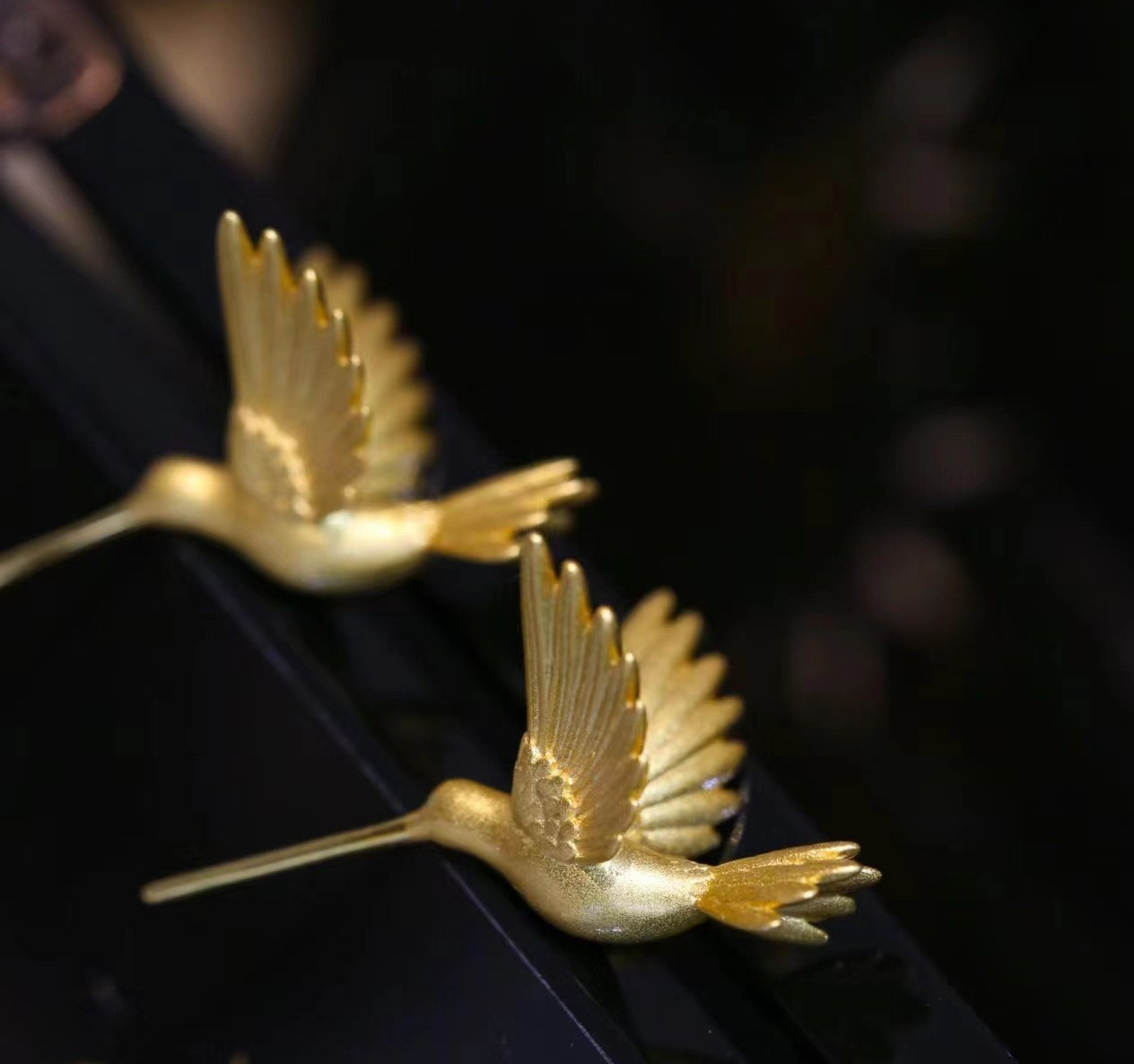 Elegant 14K Gold Plated Hummingbird Bird Stud Earrings Gift