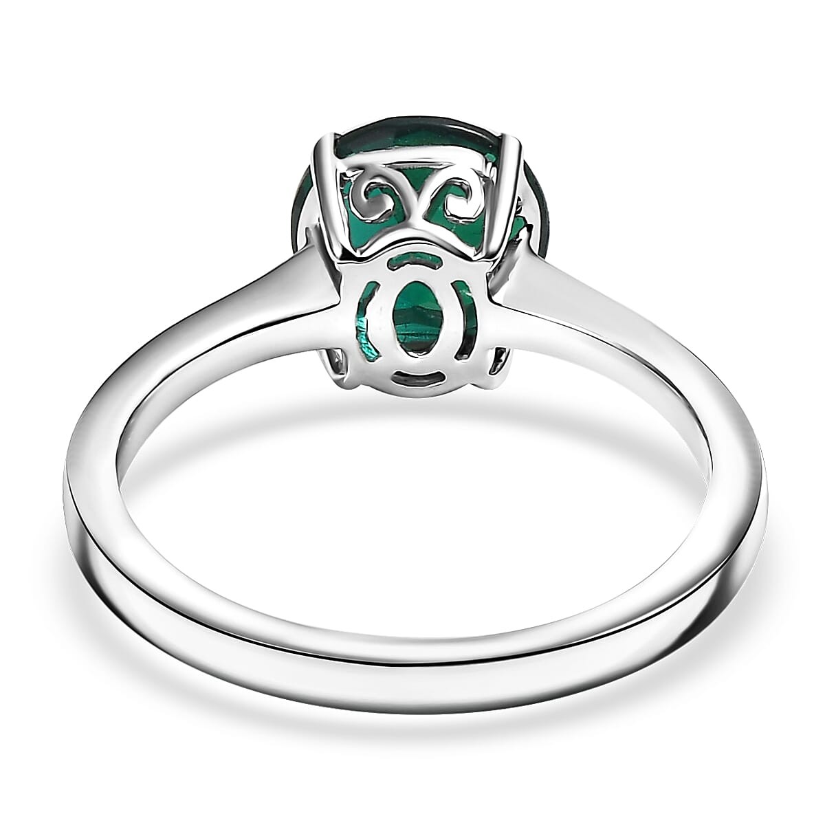 AAA Lab Grown Emerald 1.64 ctw Solitaire Ring in 10K White Gold Size 9.0