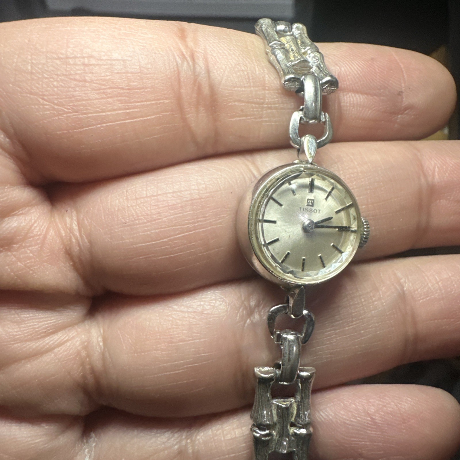 Working VTG Tissot Ladies 10K RGB Silver watch 16mm Manual Wind Fit 6in Rare Run