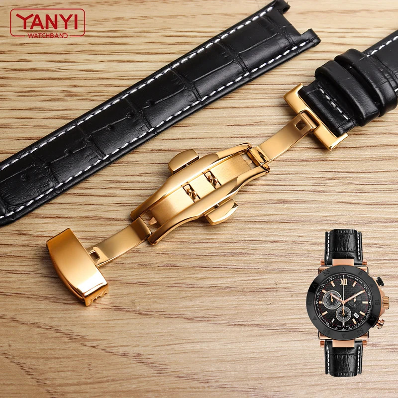 Genuine Top Layer Cowhide Leather Strap for GC 22mm 20mm Notched Screw