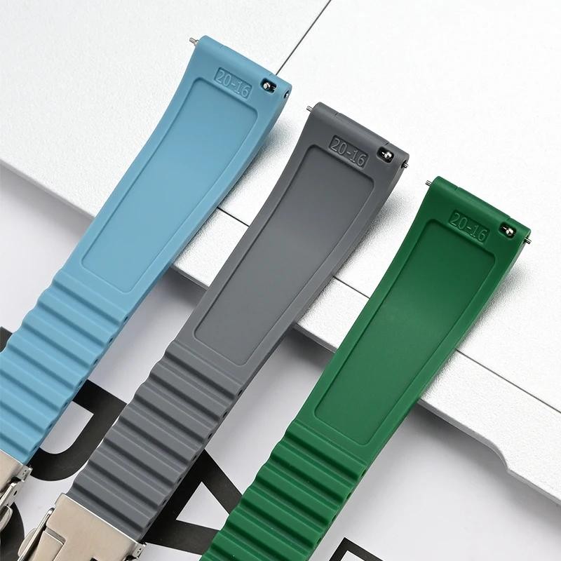 CTS Silicone Watch Strap 20mm 22mm Quick Release Butterfly Buckle Cut To Size