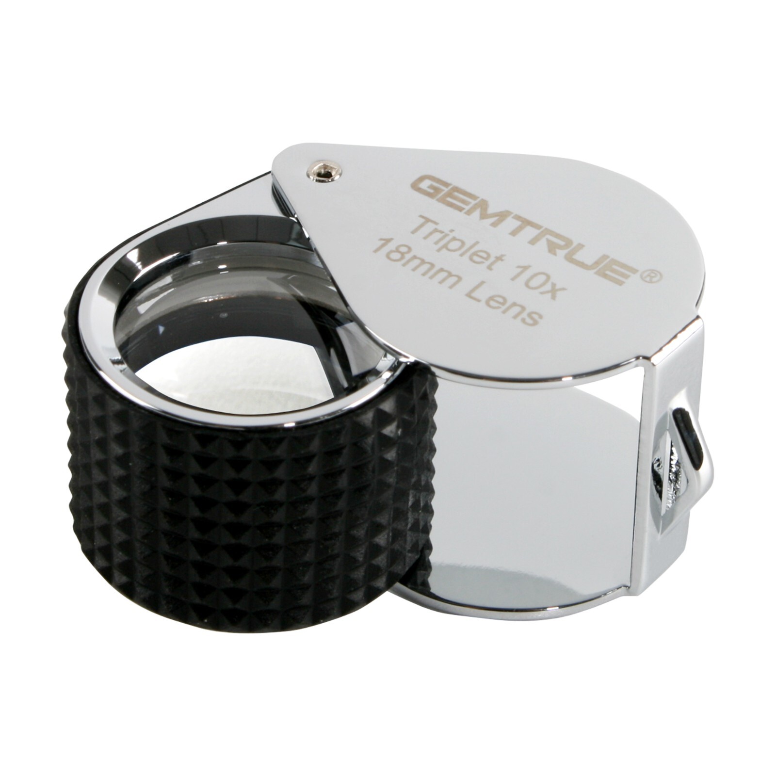 GemTrue Jewelry Loupe 18mm 10x Triplet Loupe with Rubber Grip Diamond Magnifier