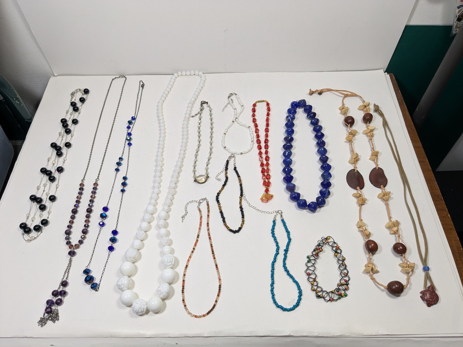 Beaded Necklace Lot 14 Fashion Jewelry Ready to Wear Variety Colors Styles