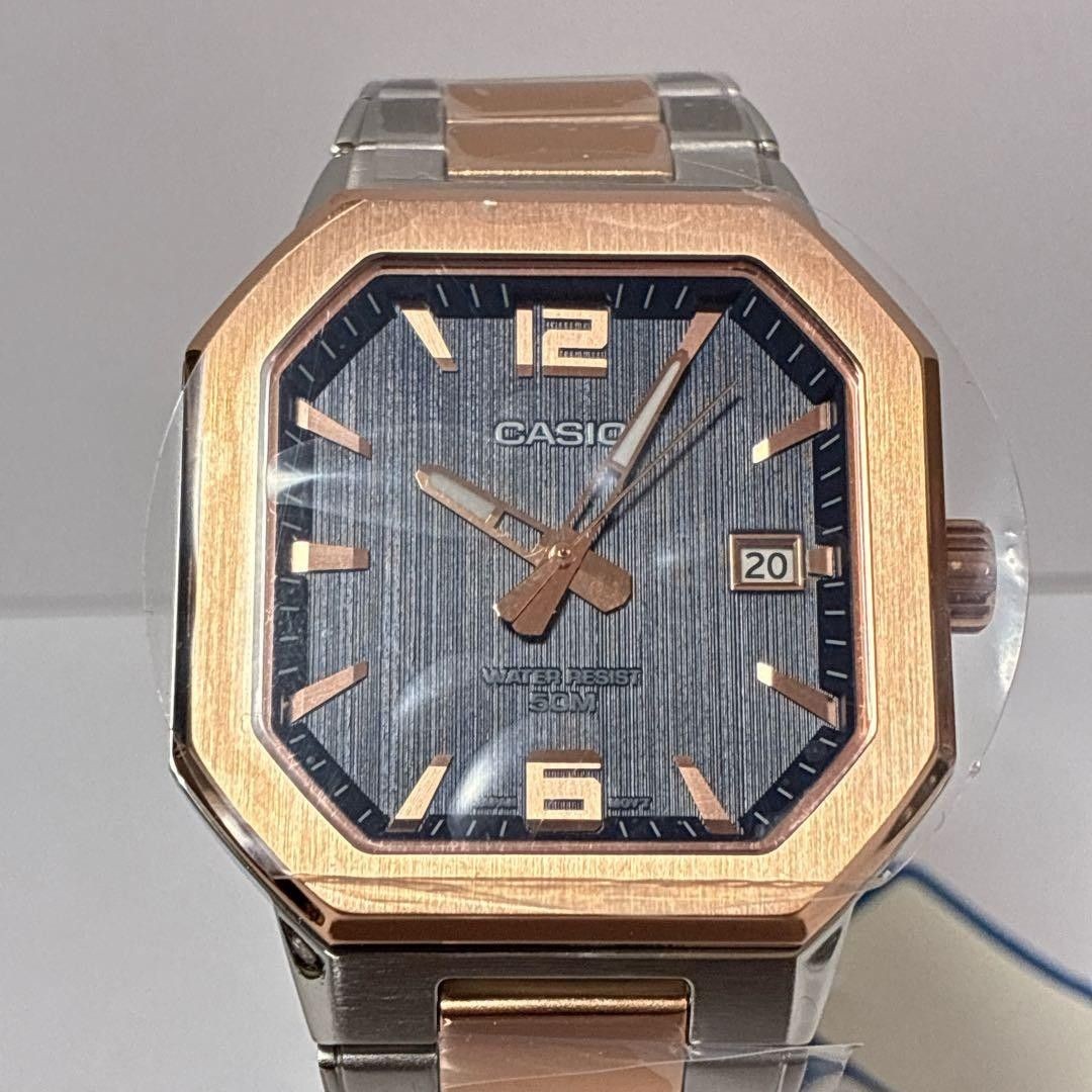 Rare CASIO Watch MTP B195RG Rose Gold Navy