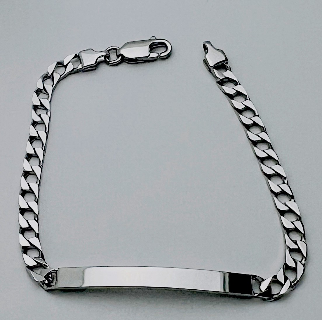 DaneCraft Tarnish Free 925 Sterling Silver 9.3 Gram Cuban Link I.D. Bracelet 8”
