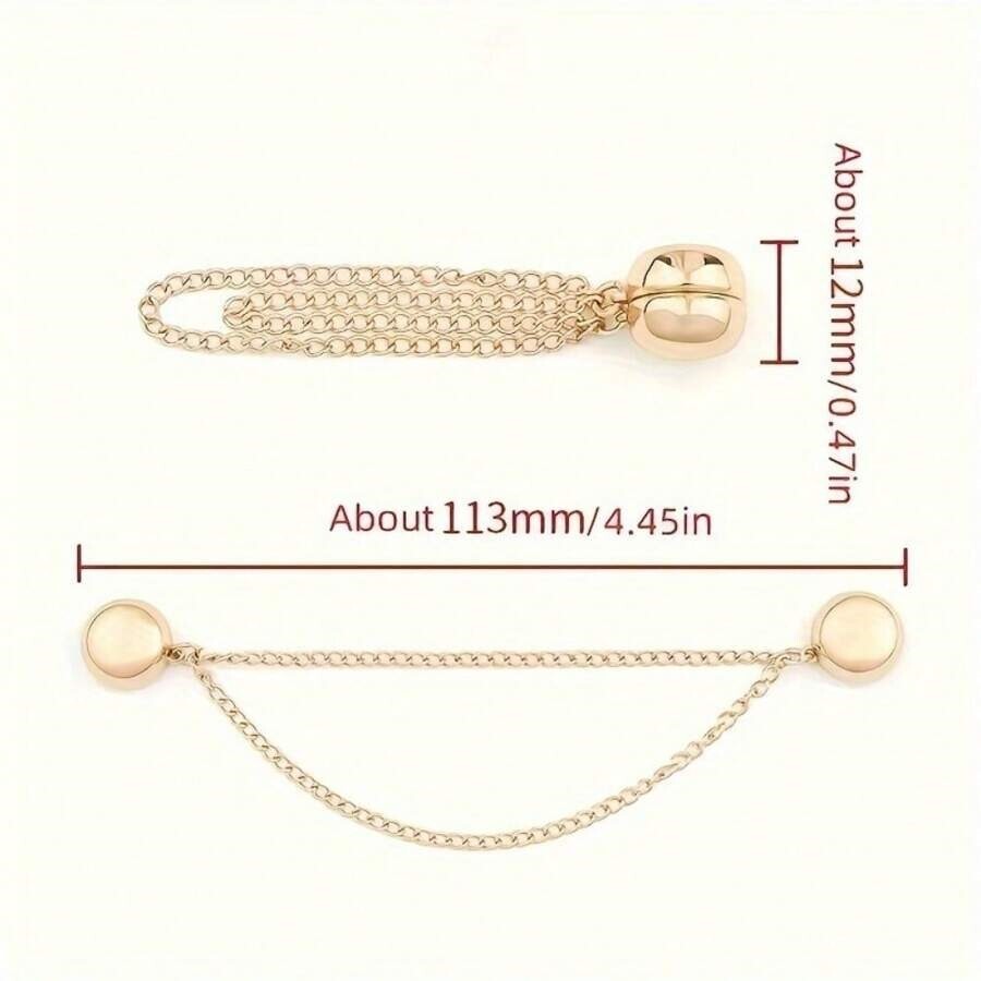 3Pcs Multi-Function Magnetic Clothing Clips with Chain Shirt Ties Clip for Women