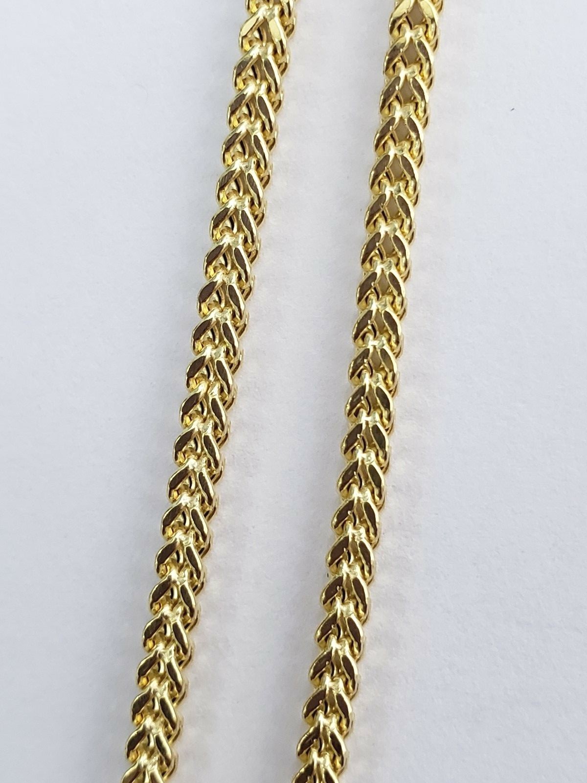 10K Yellow Gold Franco Box Chain Link 2mm Thin Necklace 20 Inches Unisex