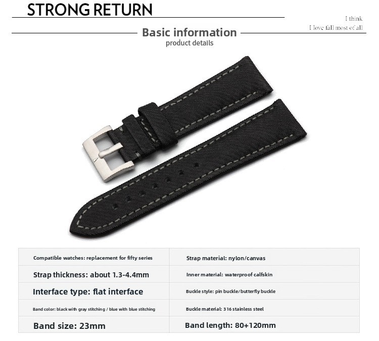 For Blancpain Fifty Fathoms 5015 5000 5200 5050 5066 high end canvas watch strap