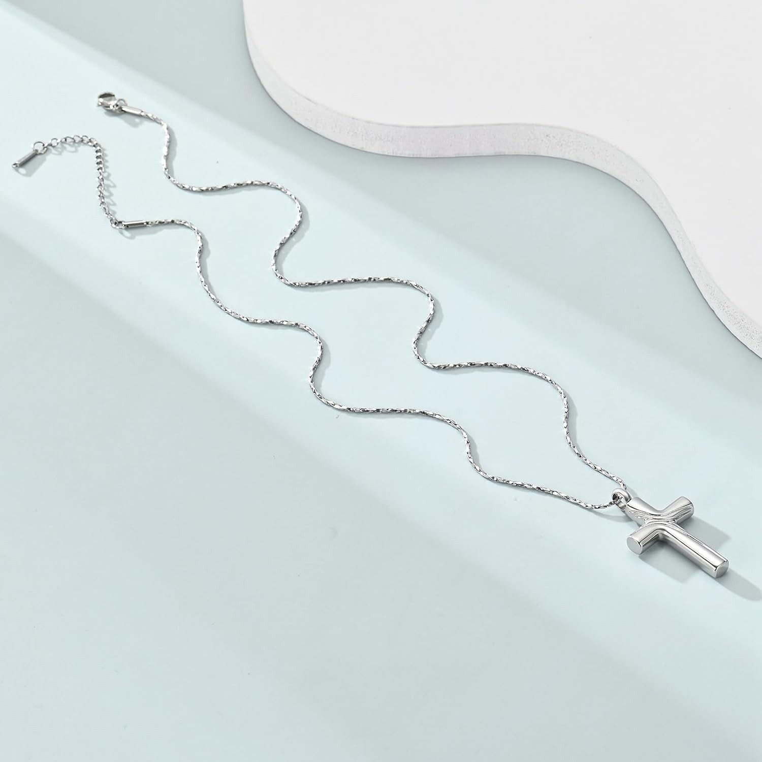 Cross Ashes Cremation Jewelry Stainless Steel Urn Ashes Necklace for Women Men