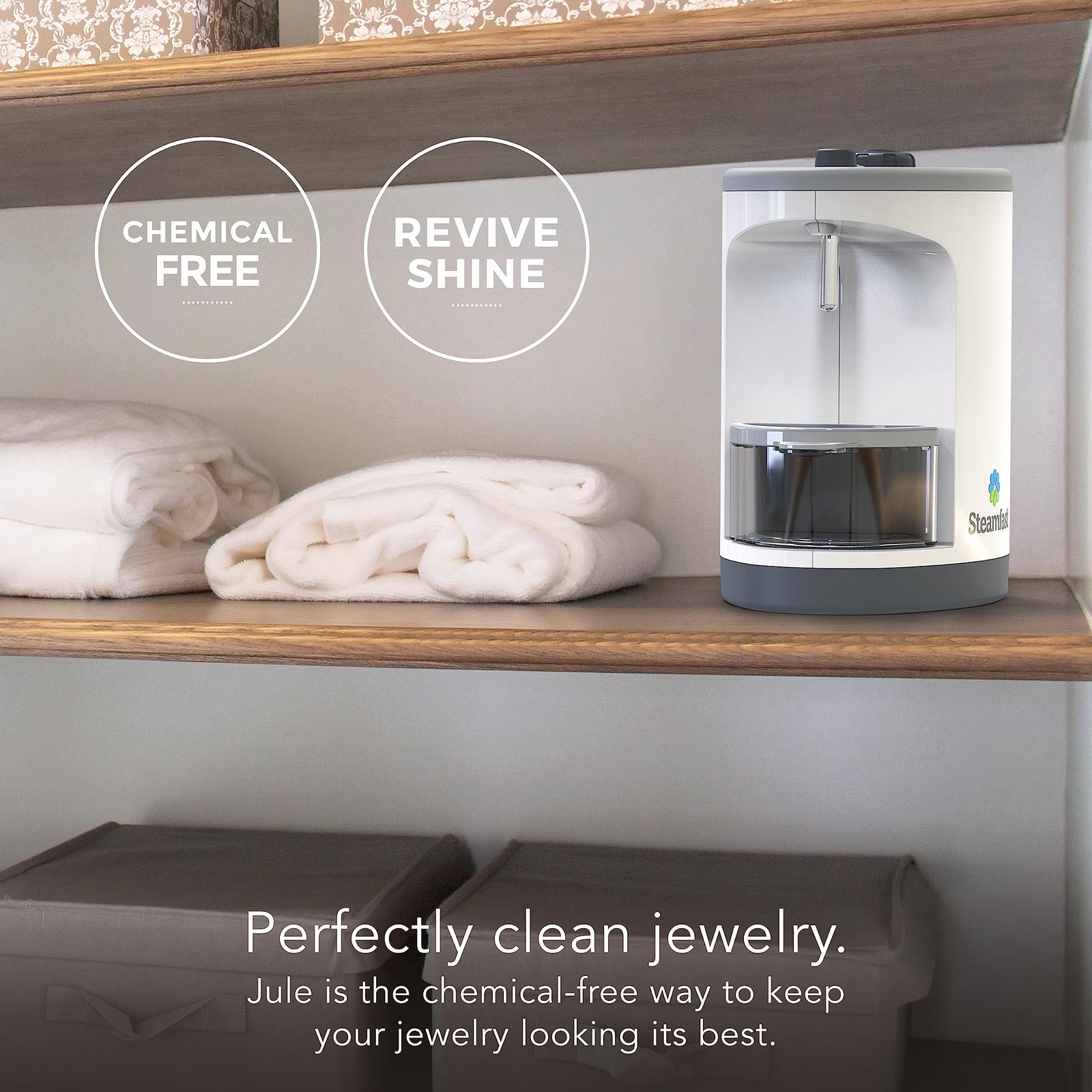 Steamfast SF-1000 JULE Steam Jewelry Cleaner, LED Lighting, Chemical Free, 15