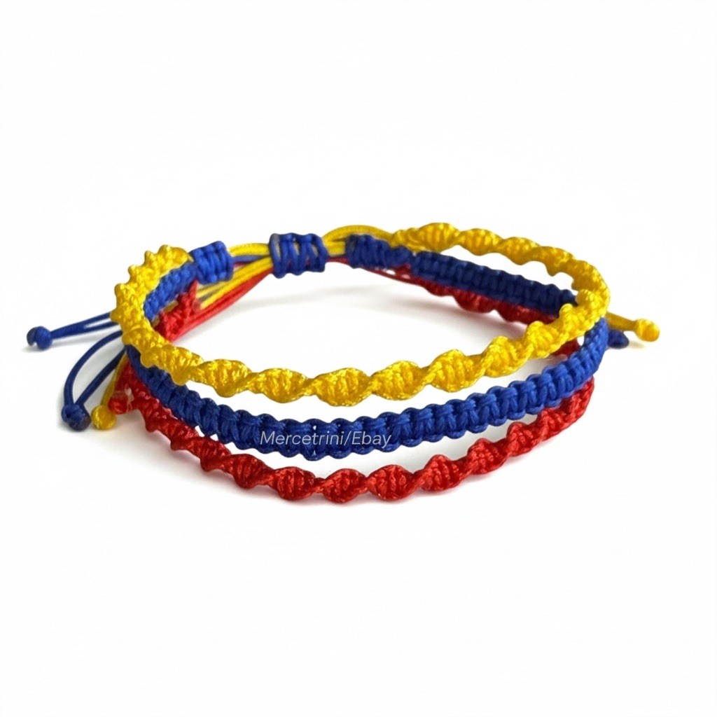 Bracelet Macrame Patriots, Macrame Bracelet Unisex, Venezuela, Colombia, Ecuador
