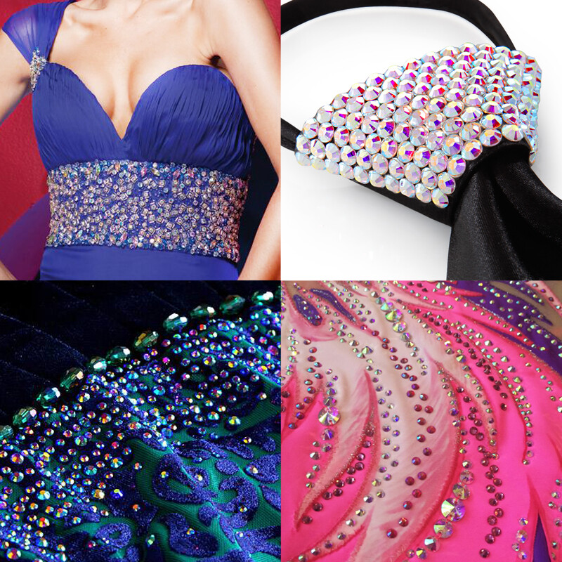 Bling AB color iron-on hotfix rhinestones loose stones for clothing decorations