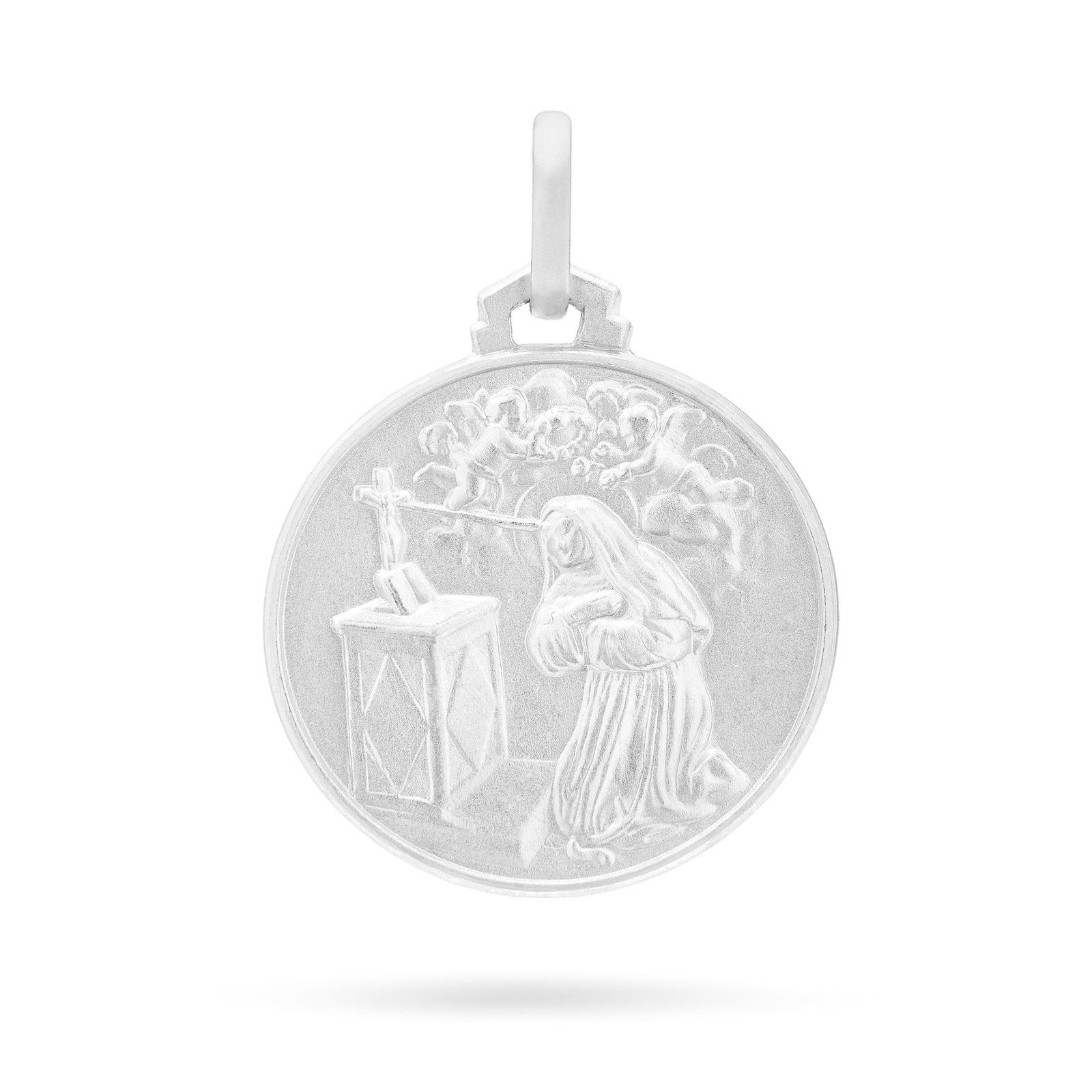 Sterling Silver 925 Medal Religious Saint St Rita of Cascia Blessed By Pope