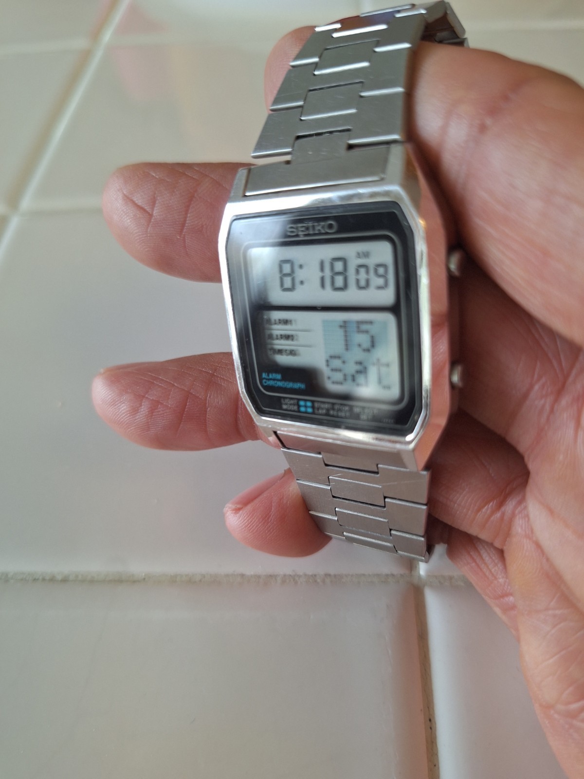 Vintage Rare 1981 Seiko D138-4010 Running Man Mens Watch Nice!!!