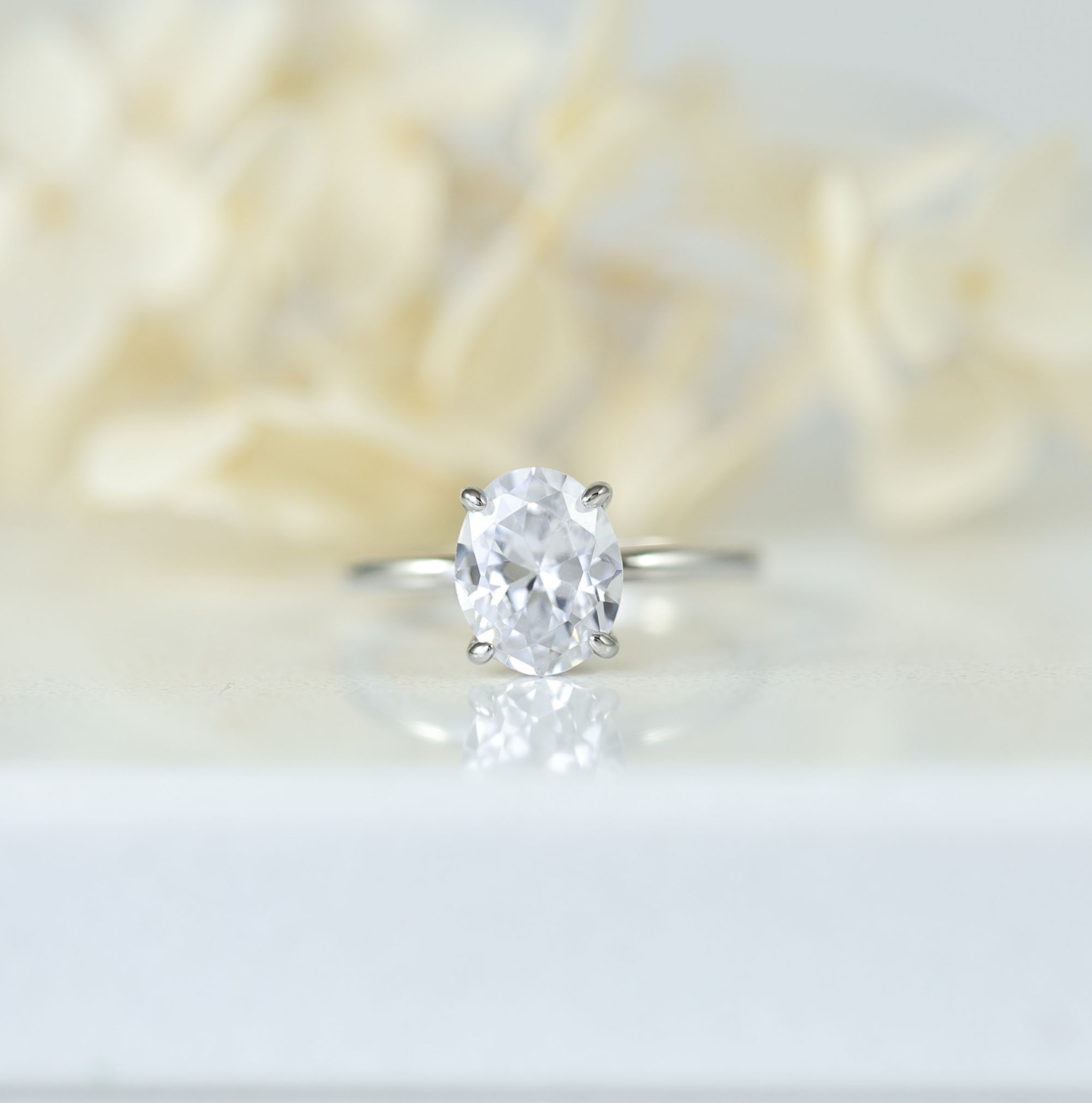 2.5ct Oval Cut Solitaire 925 Sterling Silver CZ Wedding Engagement Ring S10451