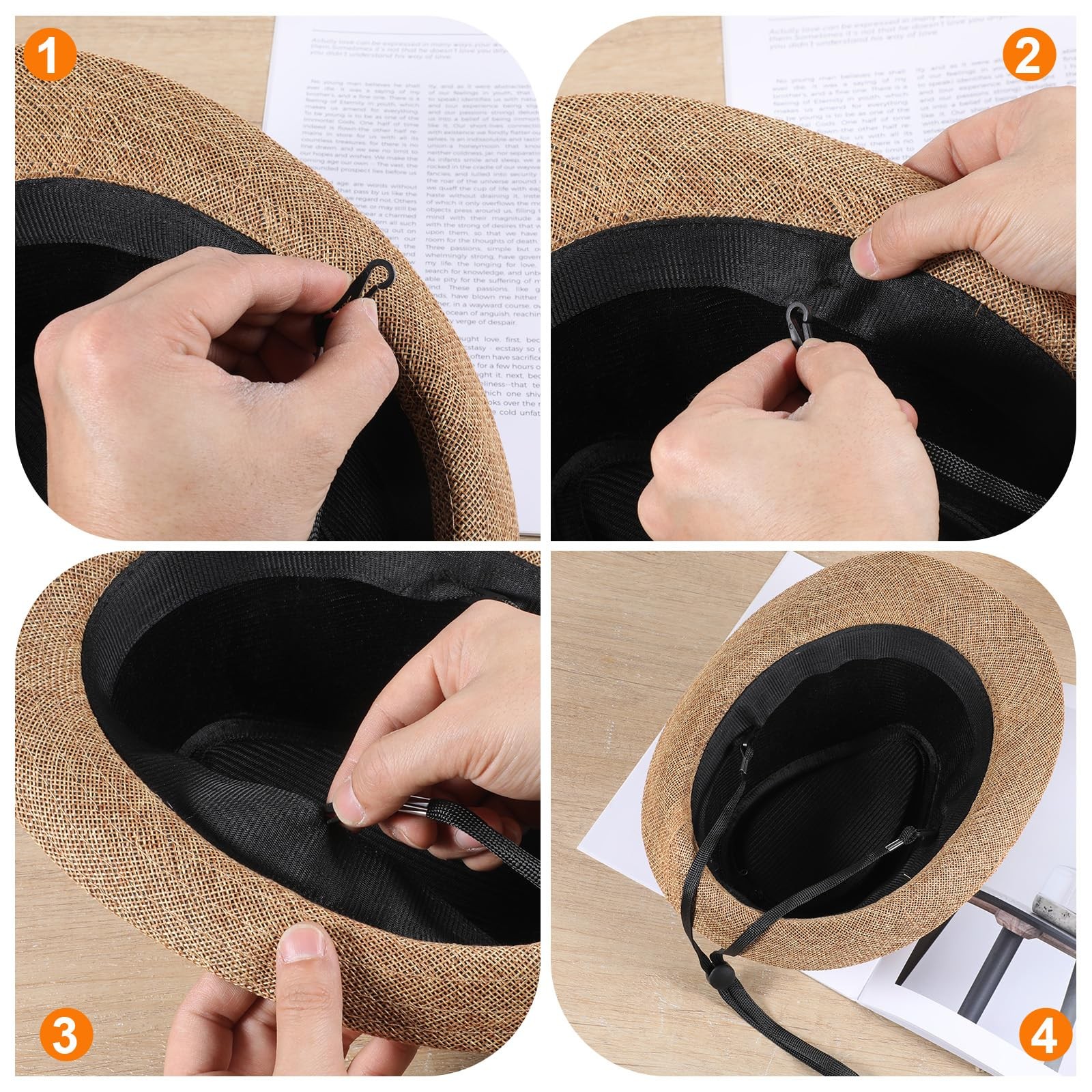 5 Pcs Adjustable Hat Strap, Elastic Hats Removable Chin Cord Windproof AntiLo…