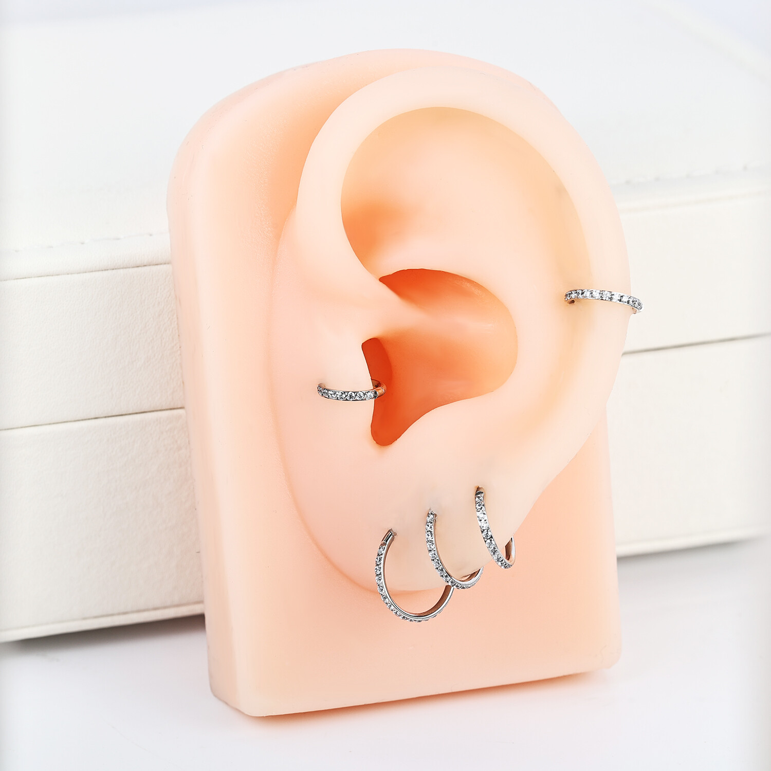 1 Pc Stainless Steel Nose Ring CZ Cartilage Tragus Helix Earring Septum Piercing