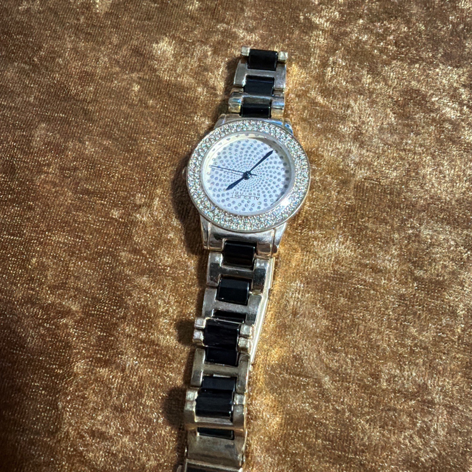 August Steiner AS8052YG Women’s Gold Tone Ceramic Crystal Accent Quartz Watch