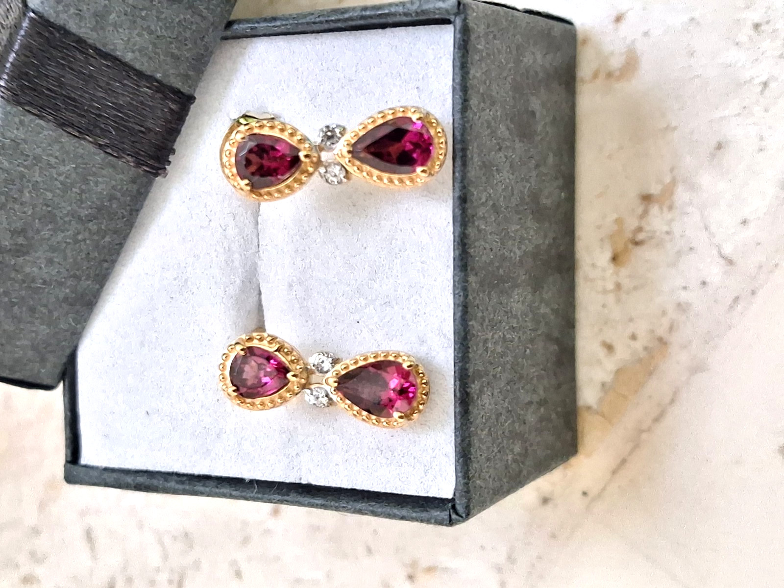 Orissa Rhodolite Garnet and Natural Zircon Sterling Silver Earrings – New/Sealed