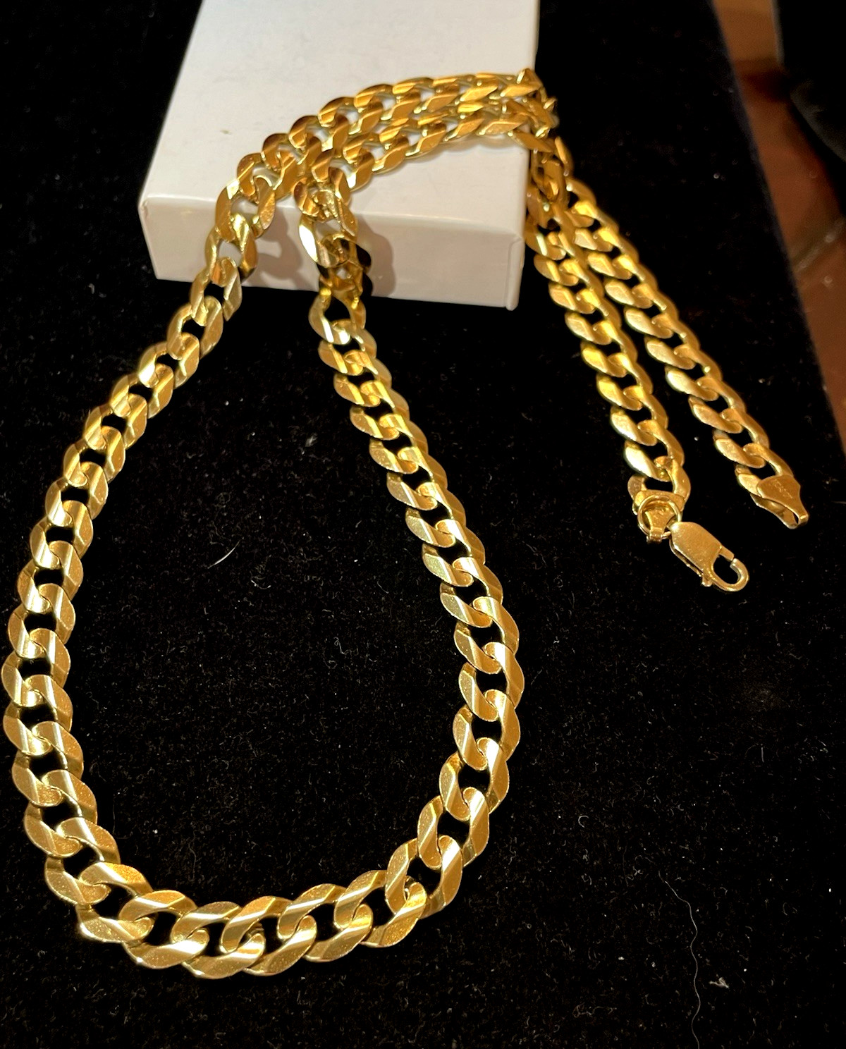 10K CUBAN CHAIN MADE IN TURKEY MIDAS NECKLACE 22 IN LONG 47.5 GRAMS 8MM WIDE