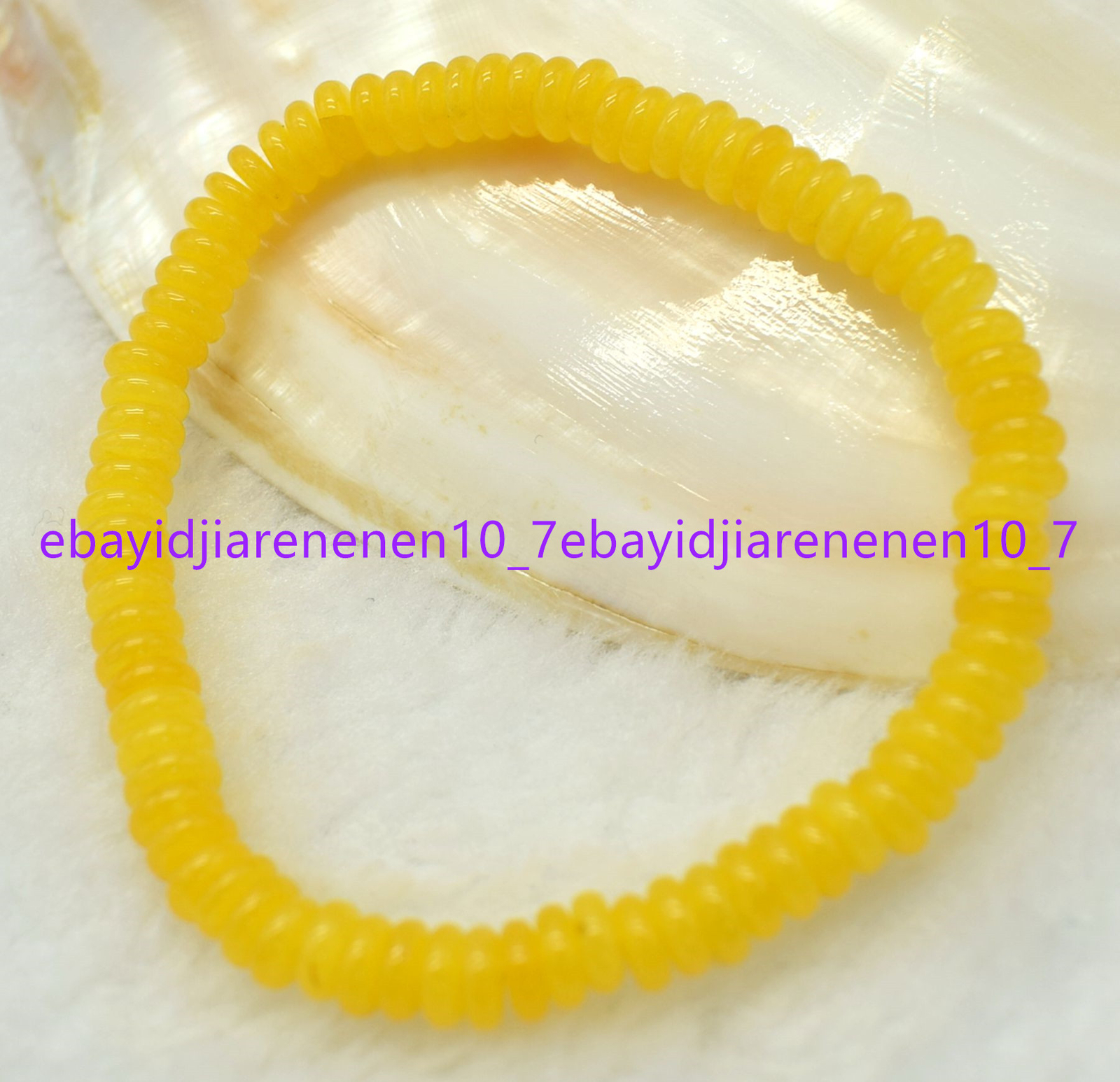 Natural 3×8/4x10mm Yellow Topaz Gemstone Abacus Beads Stretch Bracelets 7.5 in
