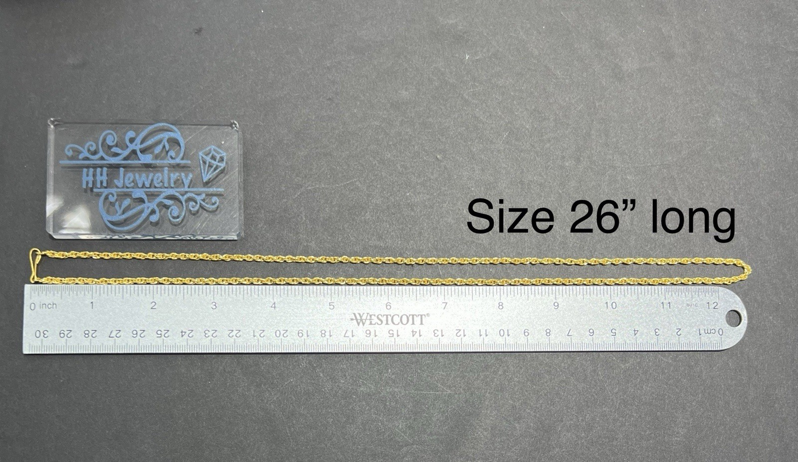18K Yellow Gold Rope Spiga Chain Necklace 26 Inches