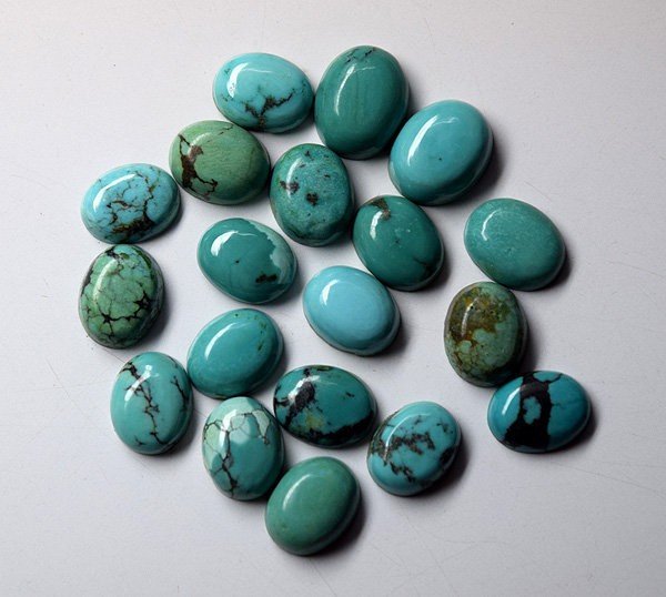 Turquoise Tibetan Oval Cabochon 3x5mm to 10x14mm Natural Wholesale Gemstone