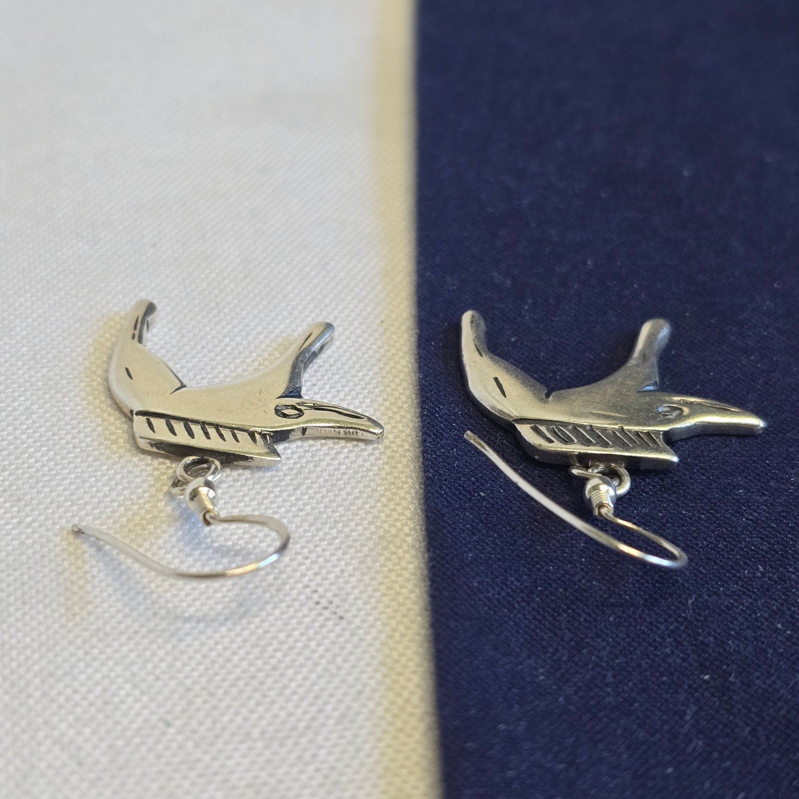 Sterling Silver Earrings 7.36g Fine Jewelry Celtic Boar Hook Back Dangles
