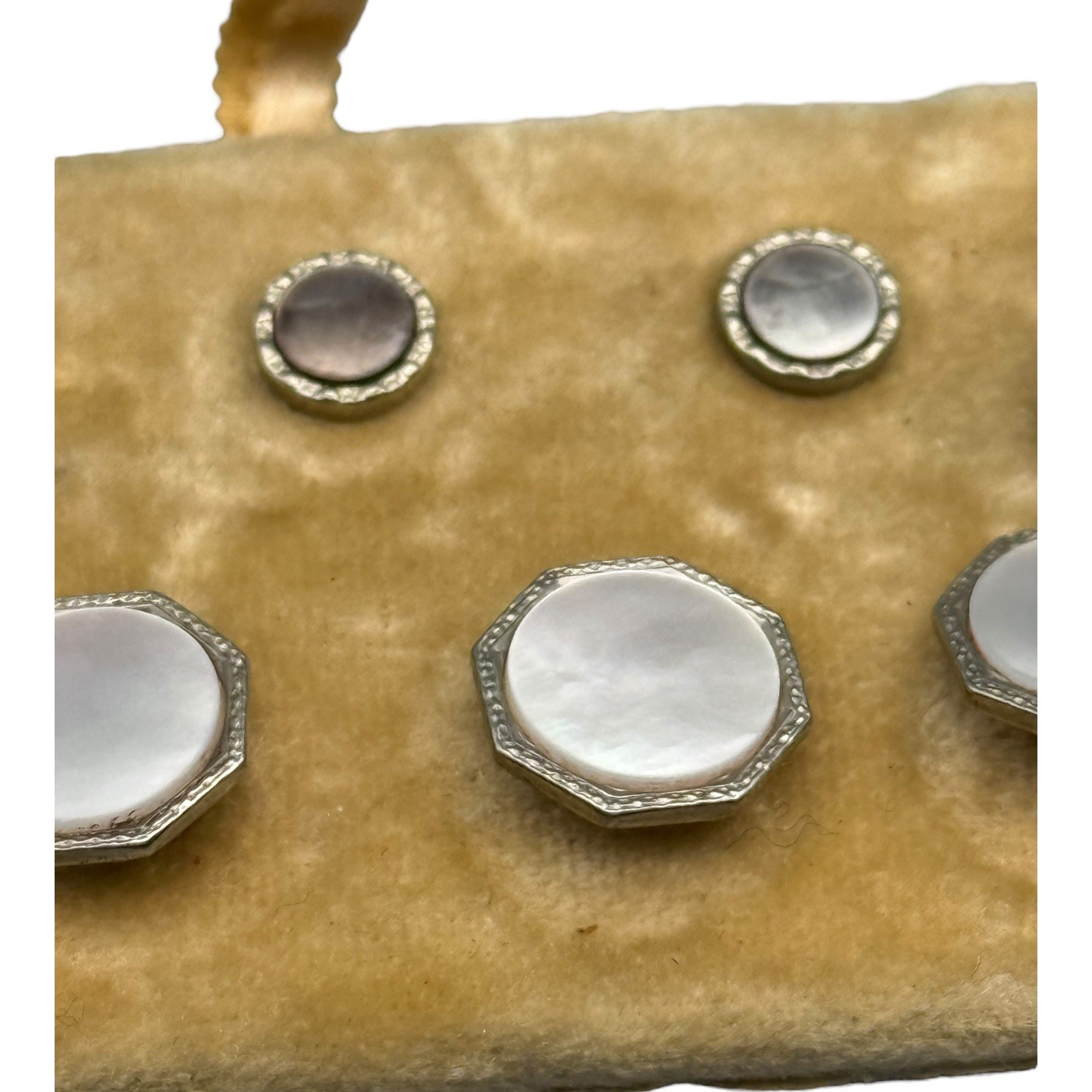 Art Deco Larter & Sons 14K Rolled Gold Mother Of Pearl Cufflinks