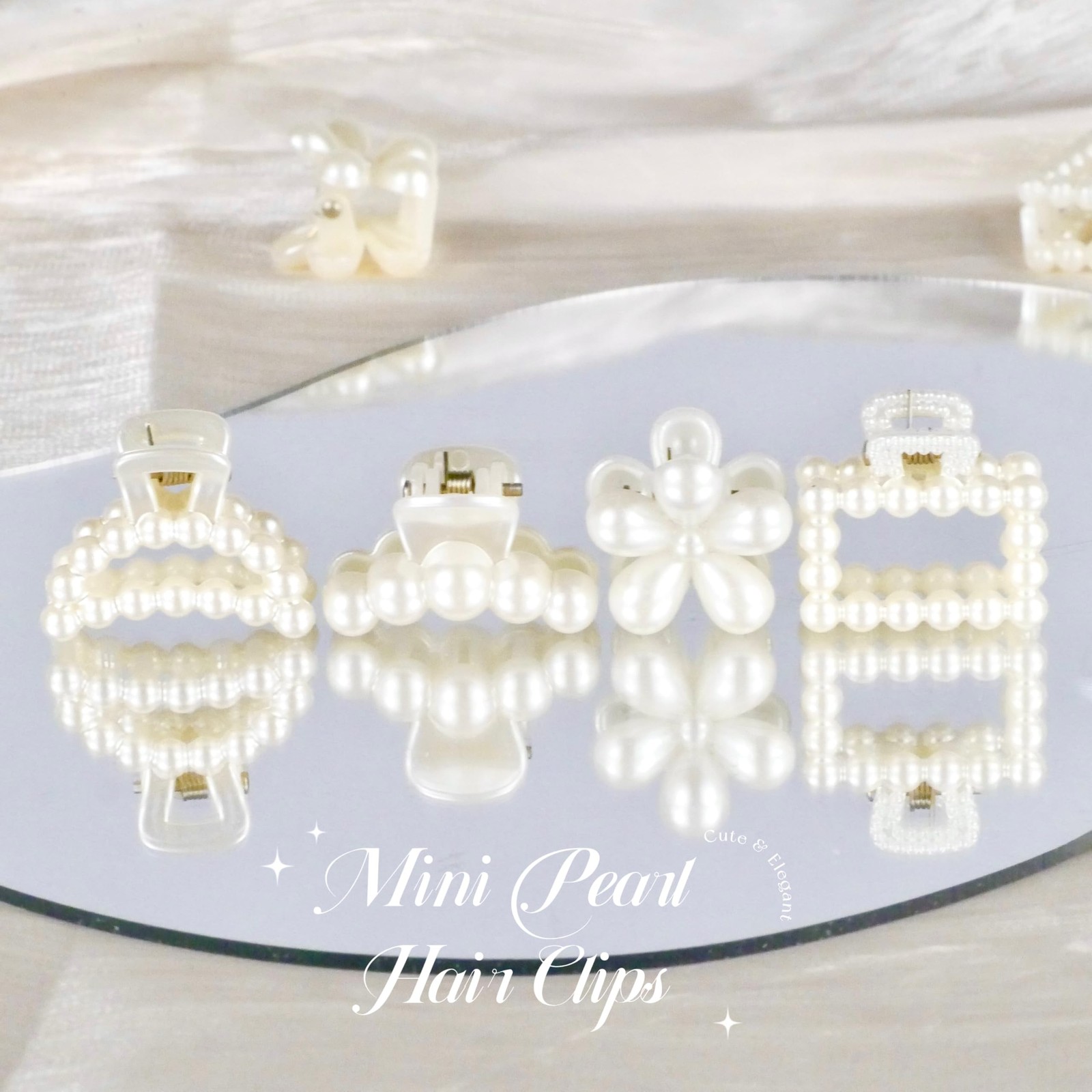 8 Pcs French Mini Pearl Hair Clips for Women Girls Resin Cute Claw Clips Non …