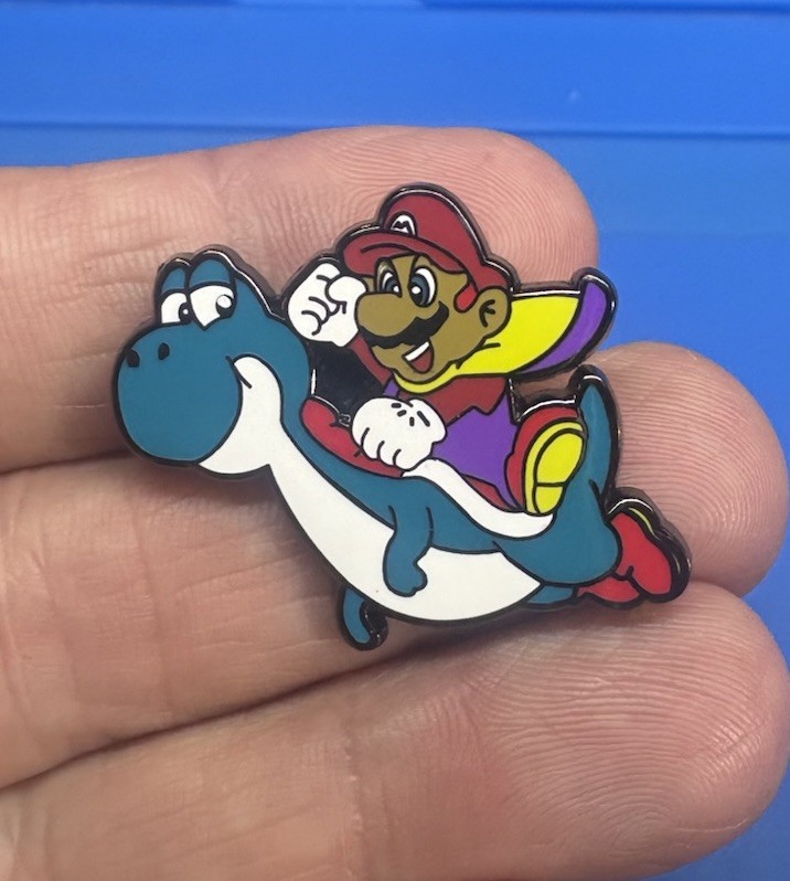 Yoshi Super Mario World Nintendo Enamel Pin Retro 90s Video Game hat Bag SNES