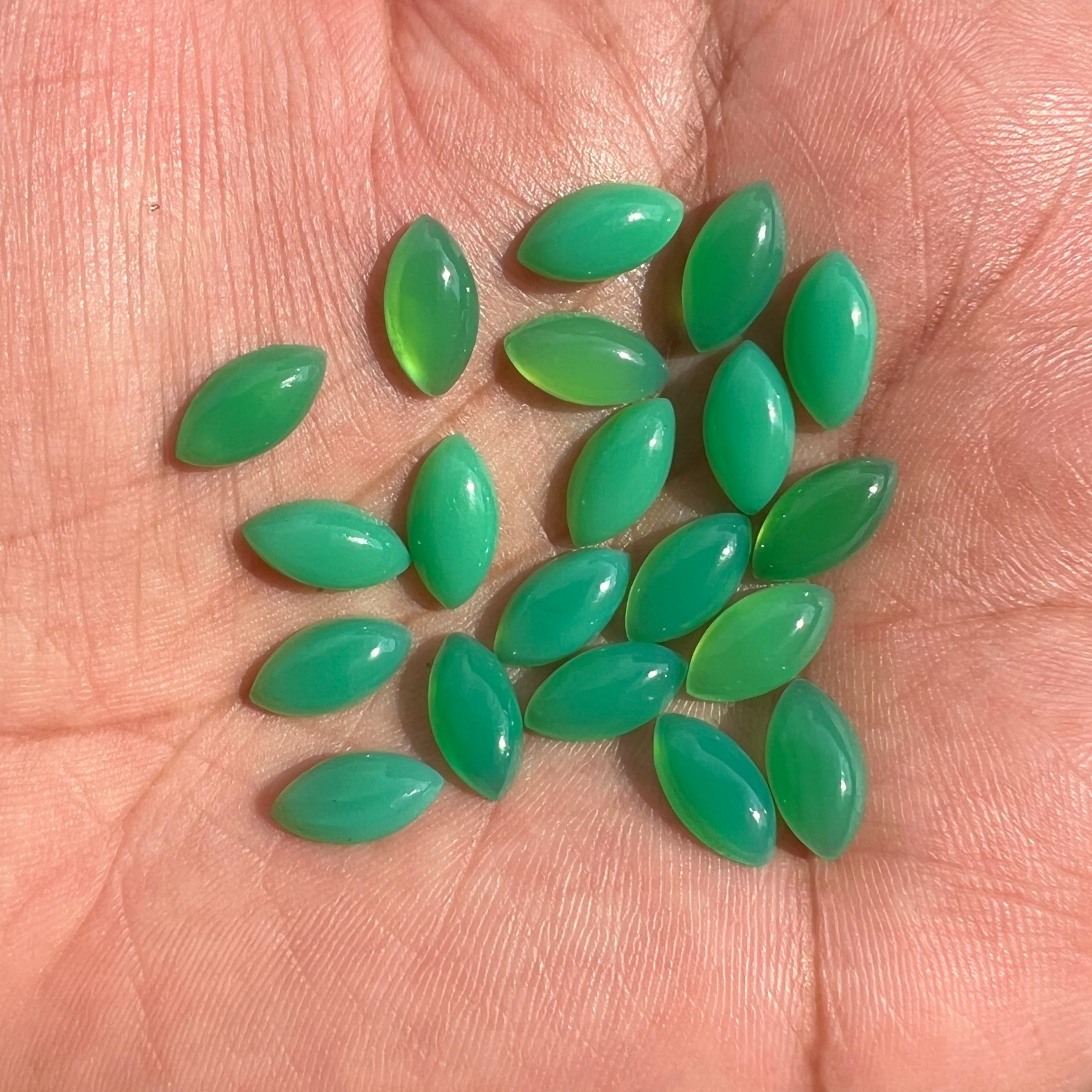Chrysoprase Chalcedony Marquise 4×8 mm to 10×20 mm Cabochon Loose Gemstone