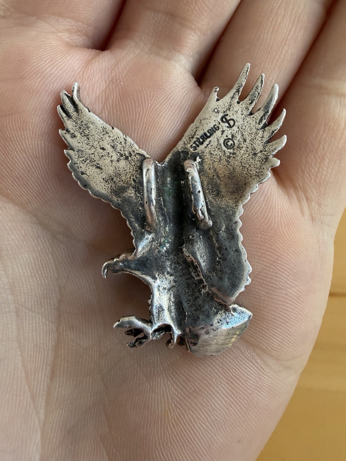 Vintage Native American Shube’s Manufacturing Inc Sterling Silver Eagle Pendant
