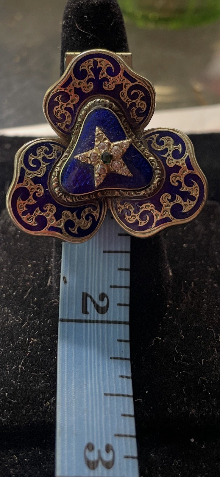 Gorgeous Cobalt Blue Byzantine Styled Ring 14 Karat Gold Weighs 15.7 G Size 9