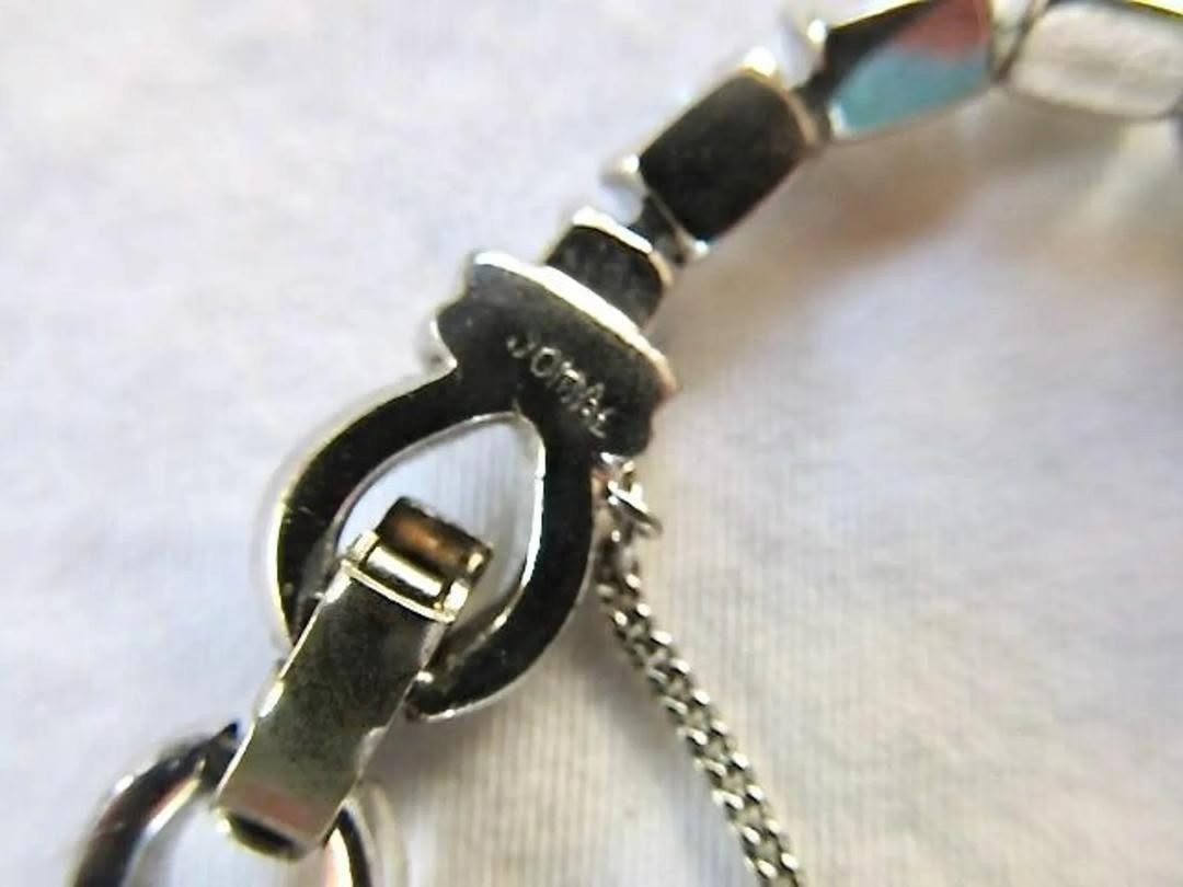 Vintage, Jomaz, Silver- Tone, Sky Blue, Rhinestone Bracelet~ Signed!