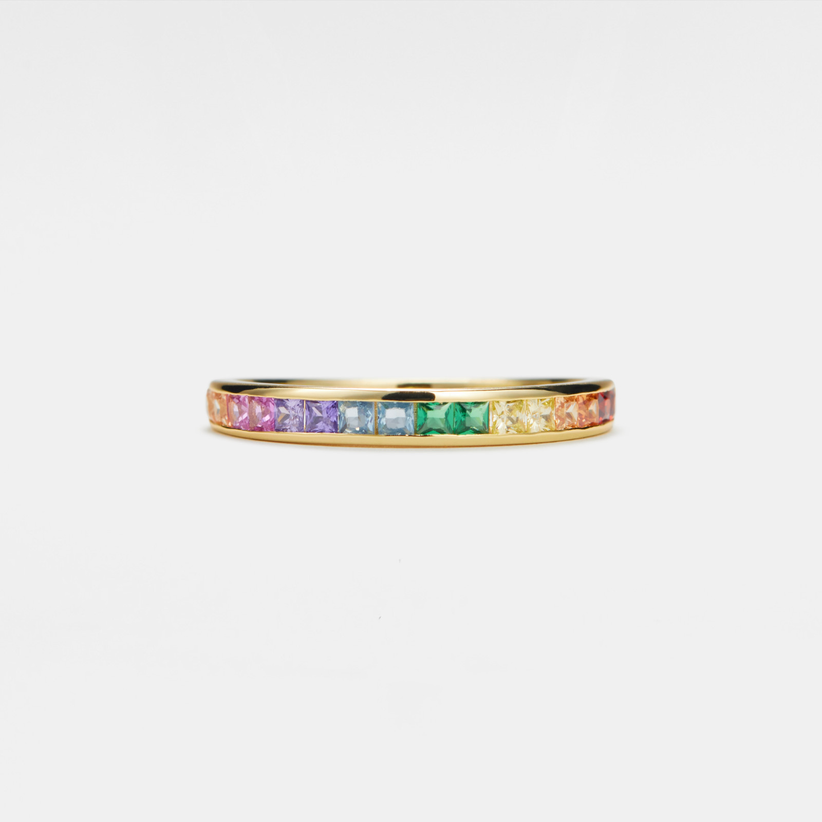 Rainbow LGBTQ Pride Stacked Band Ring in 925 Sterling Silver