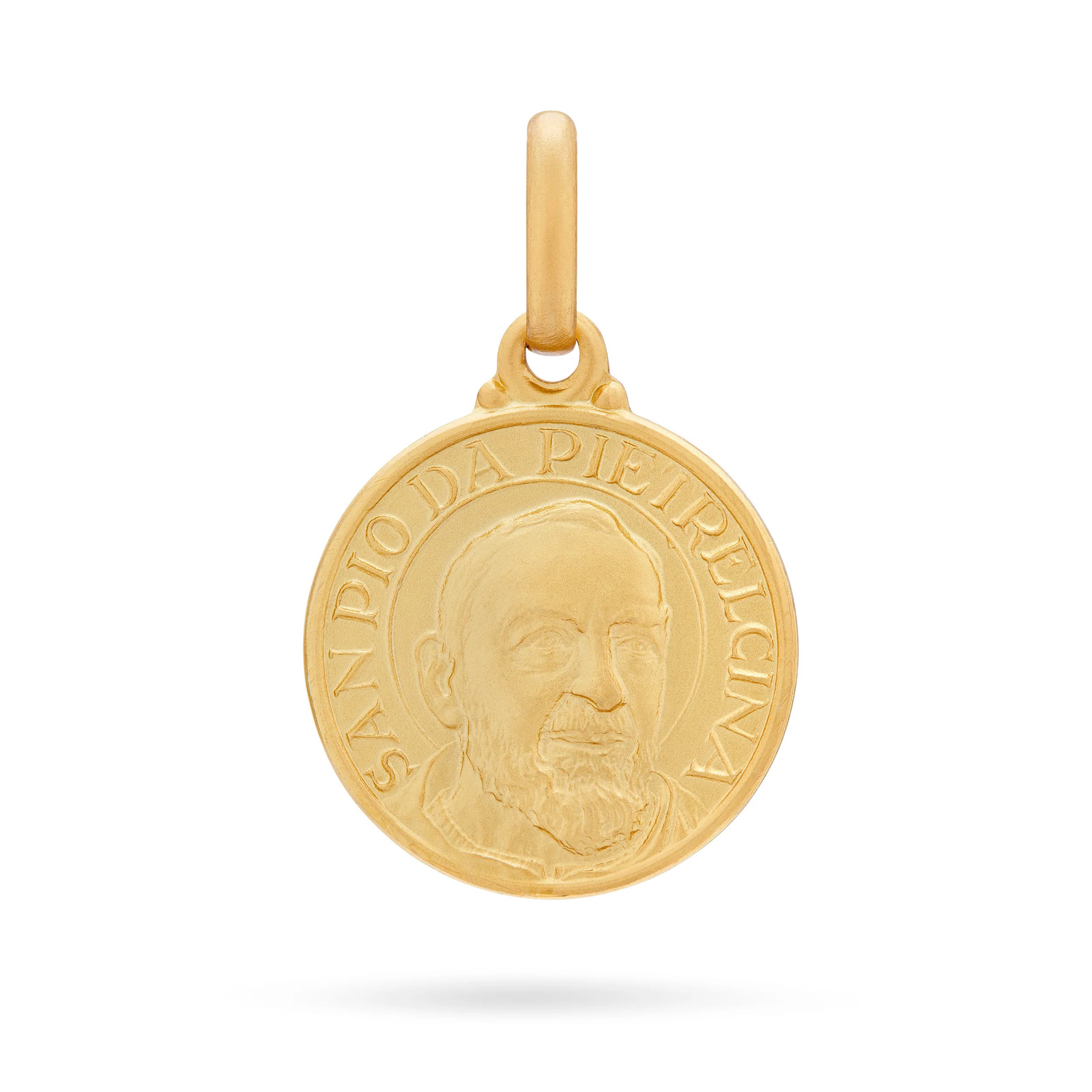 Padre Pio’s Blessing 18k Yellow Gold Medal Religious Pendant Catholic Jewelry