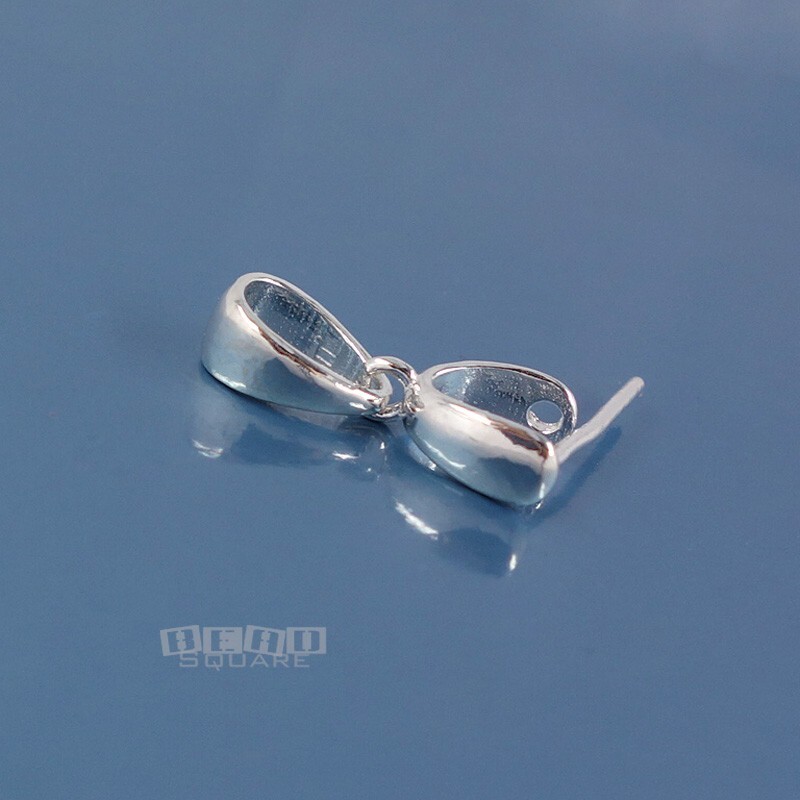 Solid Sterling Silver Smooth Simplicity Pendant Pinch Bail Connector 17mm #33402