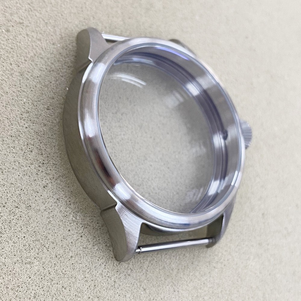 42mm 316L Solid Stainless Steel Watch Case Frosted For ETA 6497 ST3600 Movement