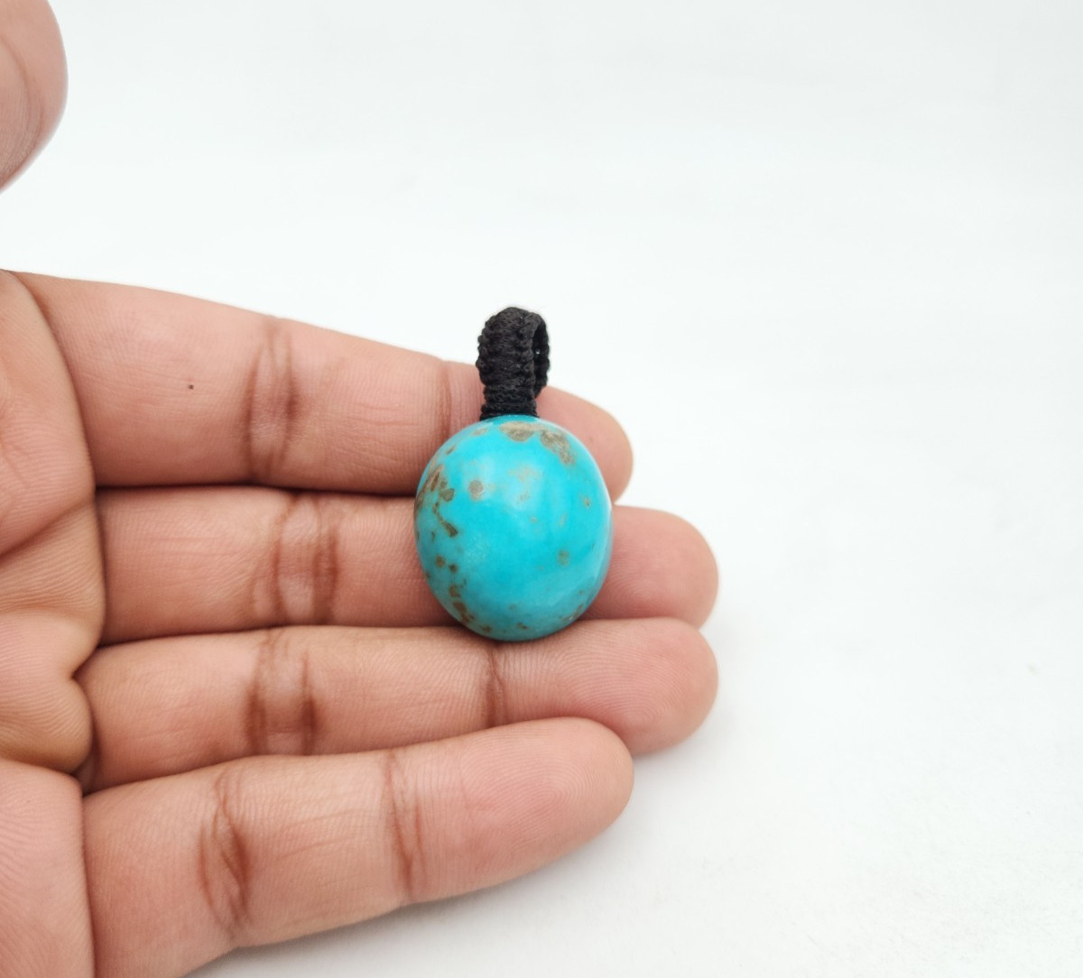 Handmade Macrame Gemstone Pendant Natural Turquiose Necklace Boho Jewelry