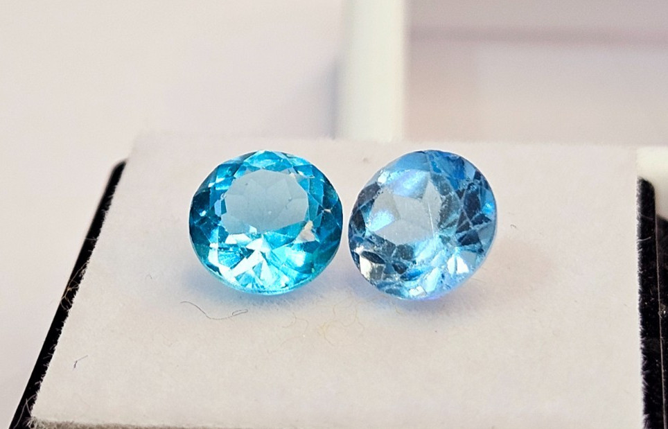 Round Cut Aquamarine 3 Ct Blue Pair Loose Certified Gemstone For Earring Making