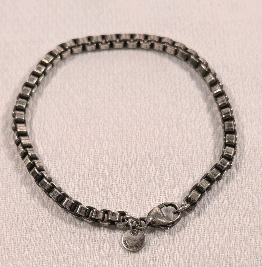 Vtg Tiffany & Co. Venetian Link Bracelet 7.75″ 925 Sterling Box Chain