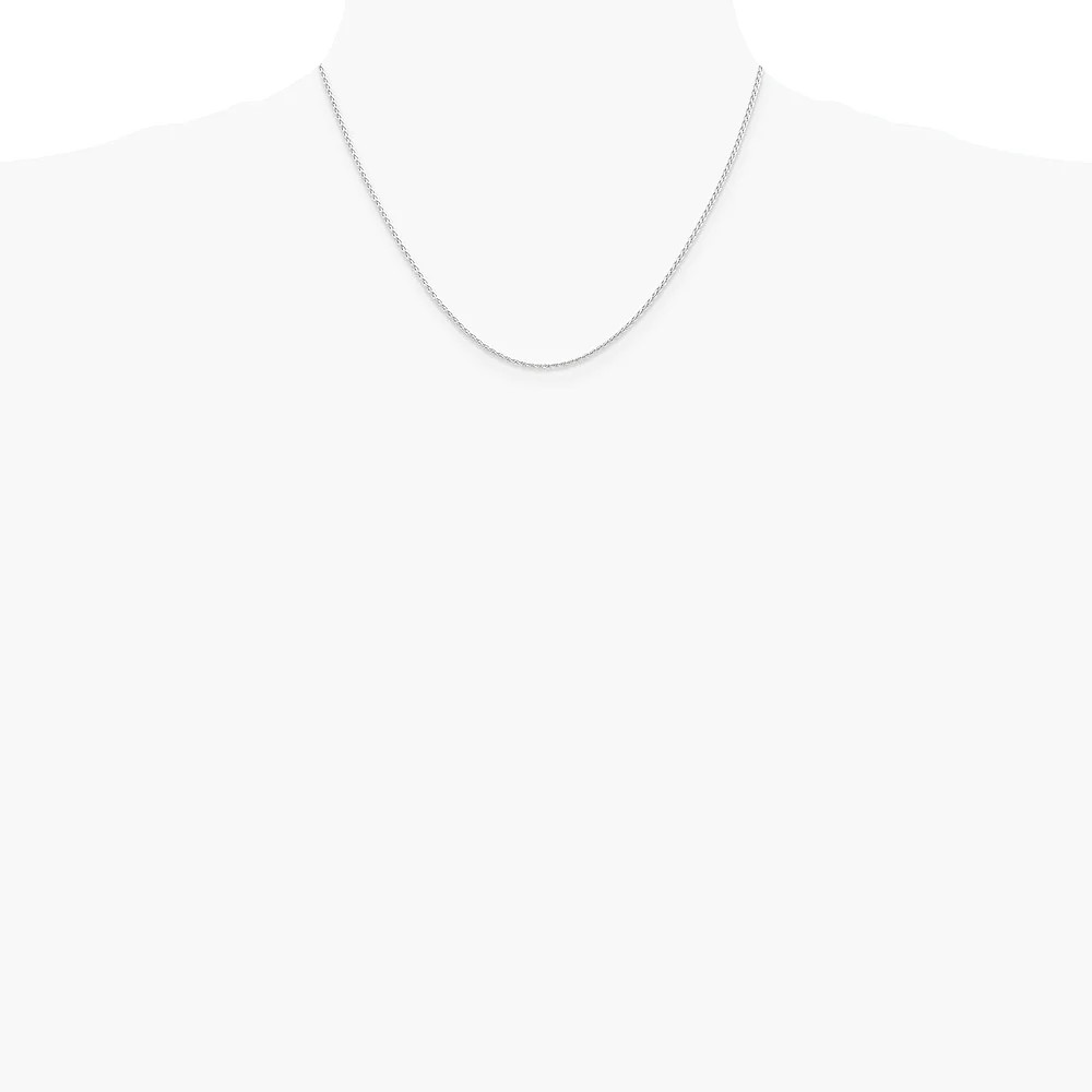 14K White Gold 1.5mm Parisian Wheat Chain Necklace 14″-30″
