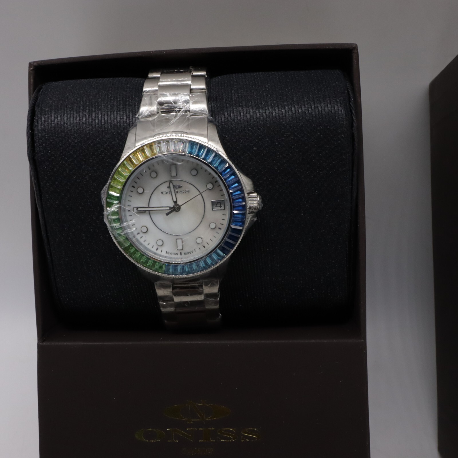 Oniss Paris Women’s Watch ON7323 Ceramic Ladies Quartz Color Austria Crystal New