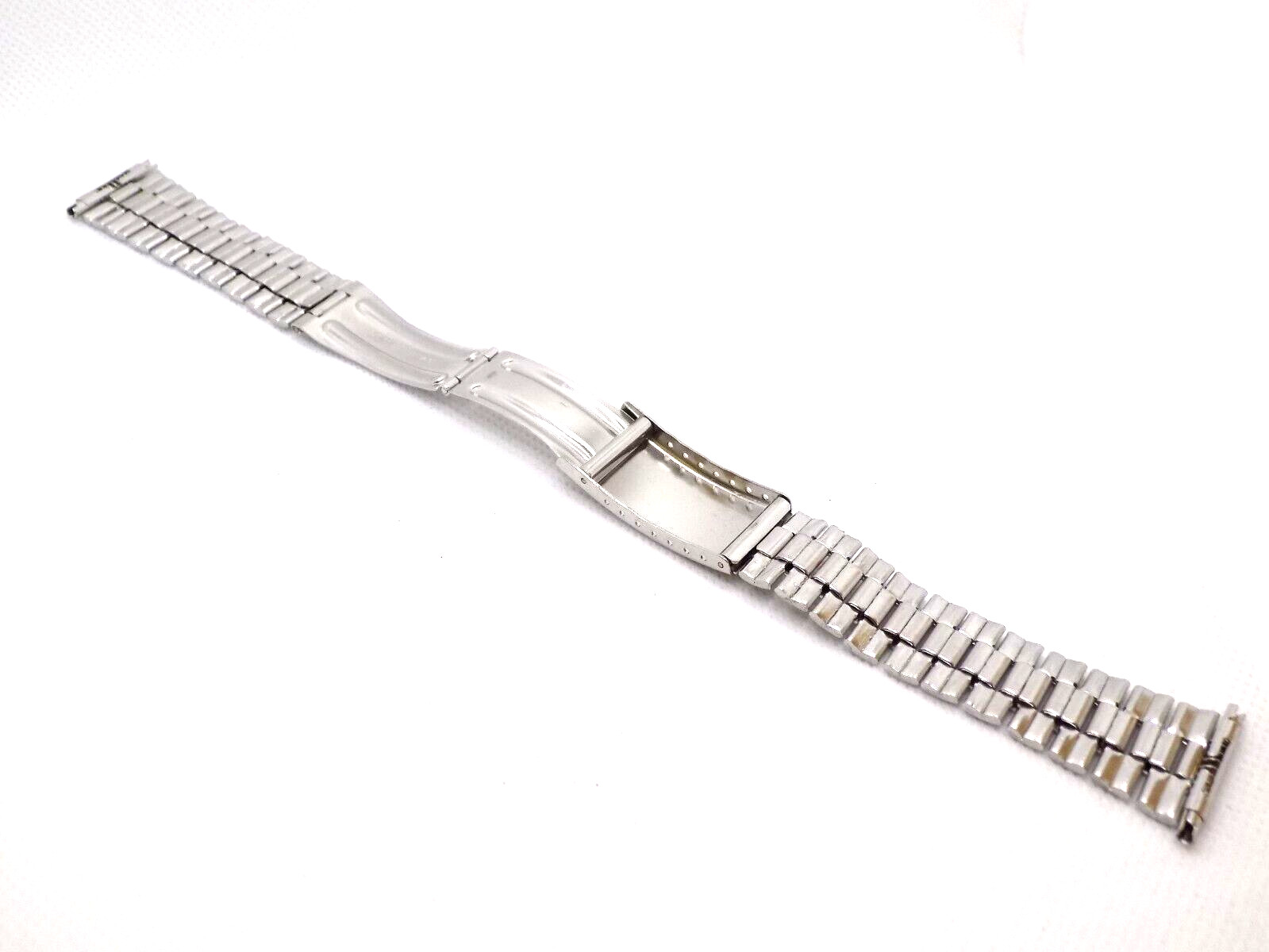 Vintage 1970s Space Age Coffin Link Watch Band Bracelet Adjustable 17~23 mm NOS