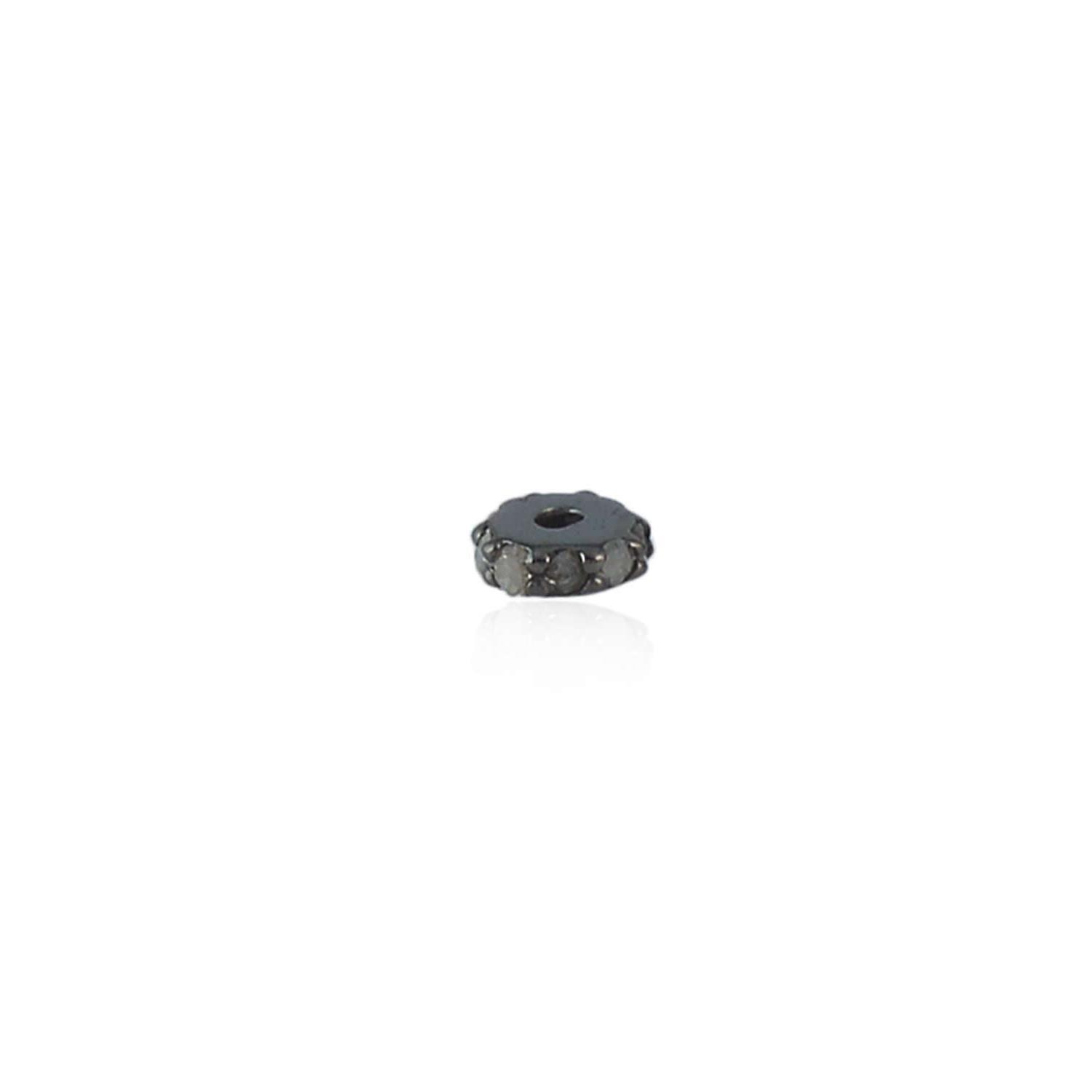 0.05ct Diamond Rondelle Wheel Spacer Finding 925 Starling Silver