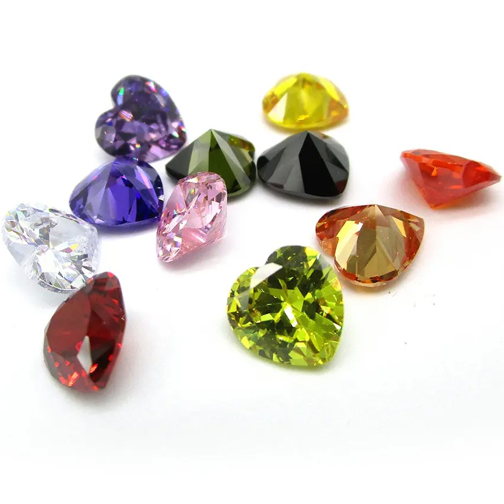 3x3mm~10x10mm Heart Shape Loose Cubic Zirconia Stone 5A CZ Gemstones for Jewelry