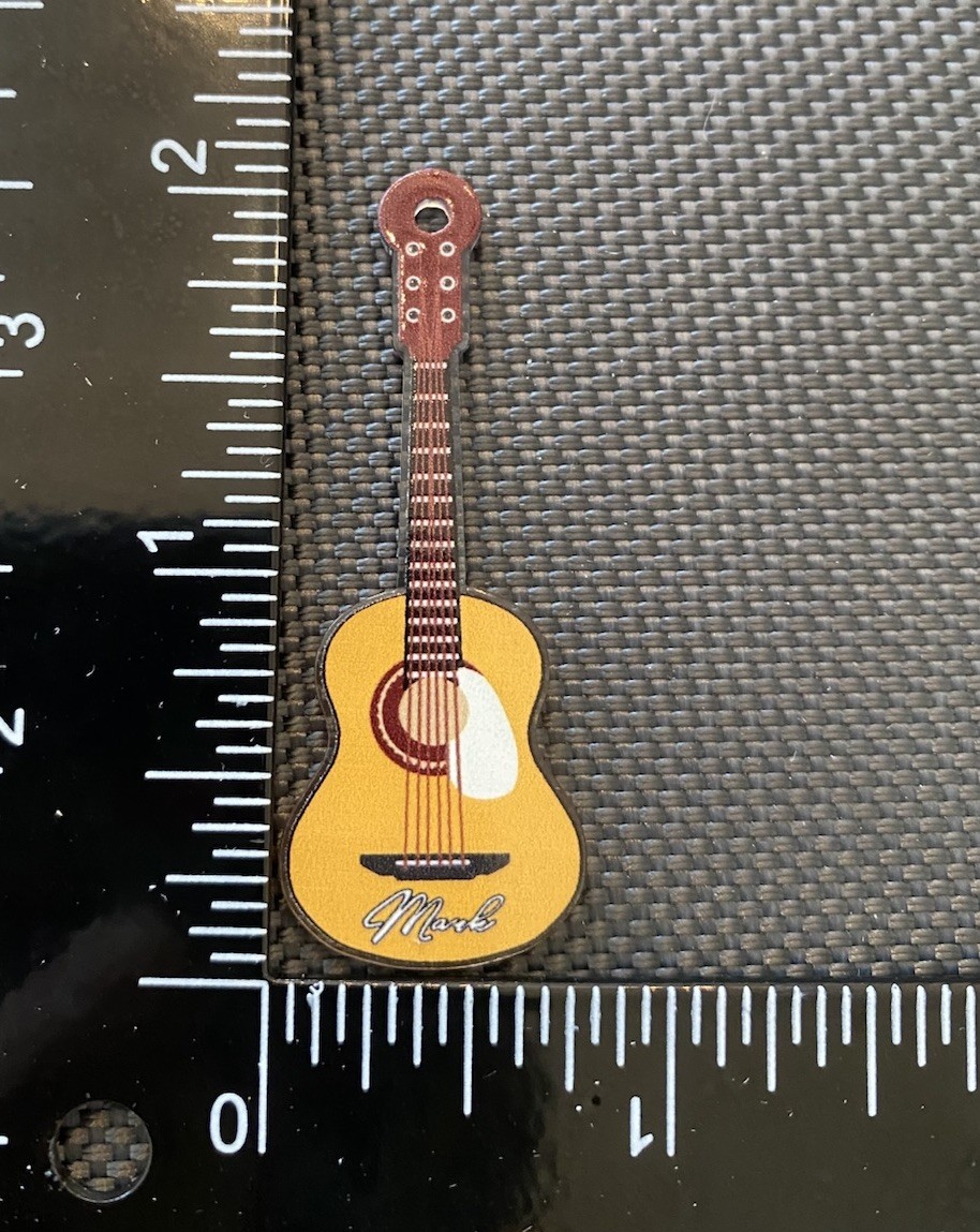 Yellow Acoustic Guitar acrylic Charm Pendant Charm New
