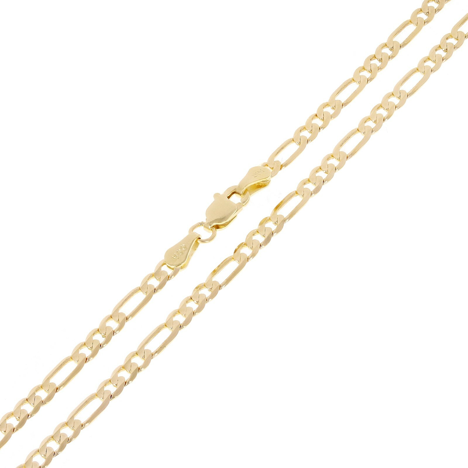 Italian 14k Yellow Gold Solid Figaro Chain Necklace 24″ 2.3mm 5.5 grams