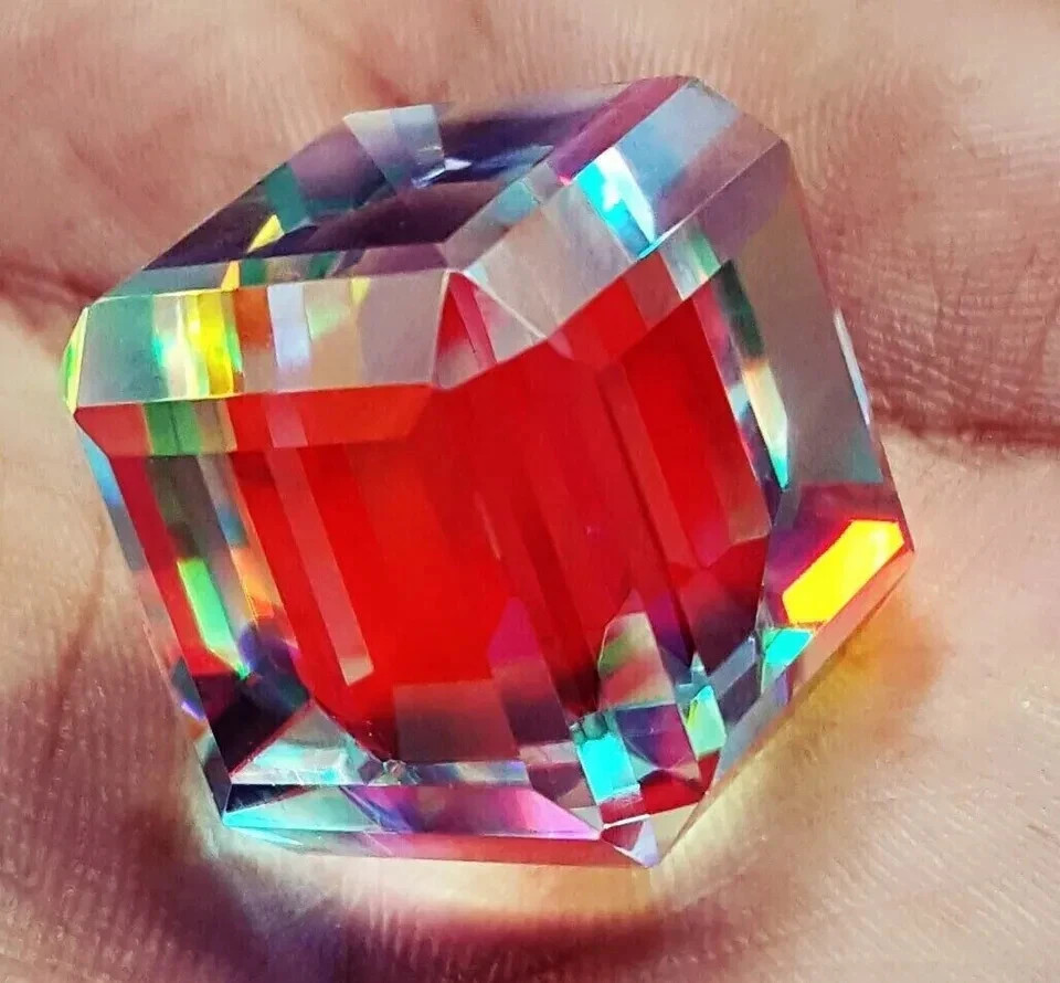 50.00 Ct+ Natural Cube Cut Rainbow Color Mystic Quartz Loose Gemstone AAA+